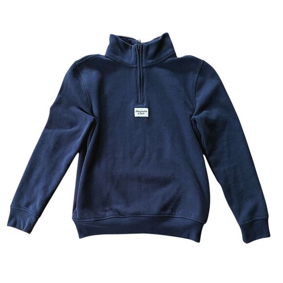 Abercrombie Kids Fleece Quarter Zip Gray Pullover Jacket Youth 9/10 - Picture 1 of 6